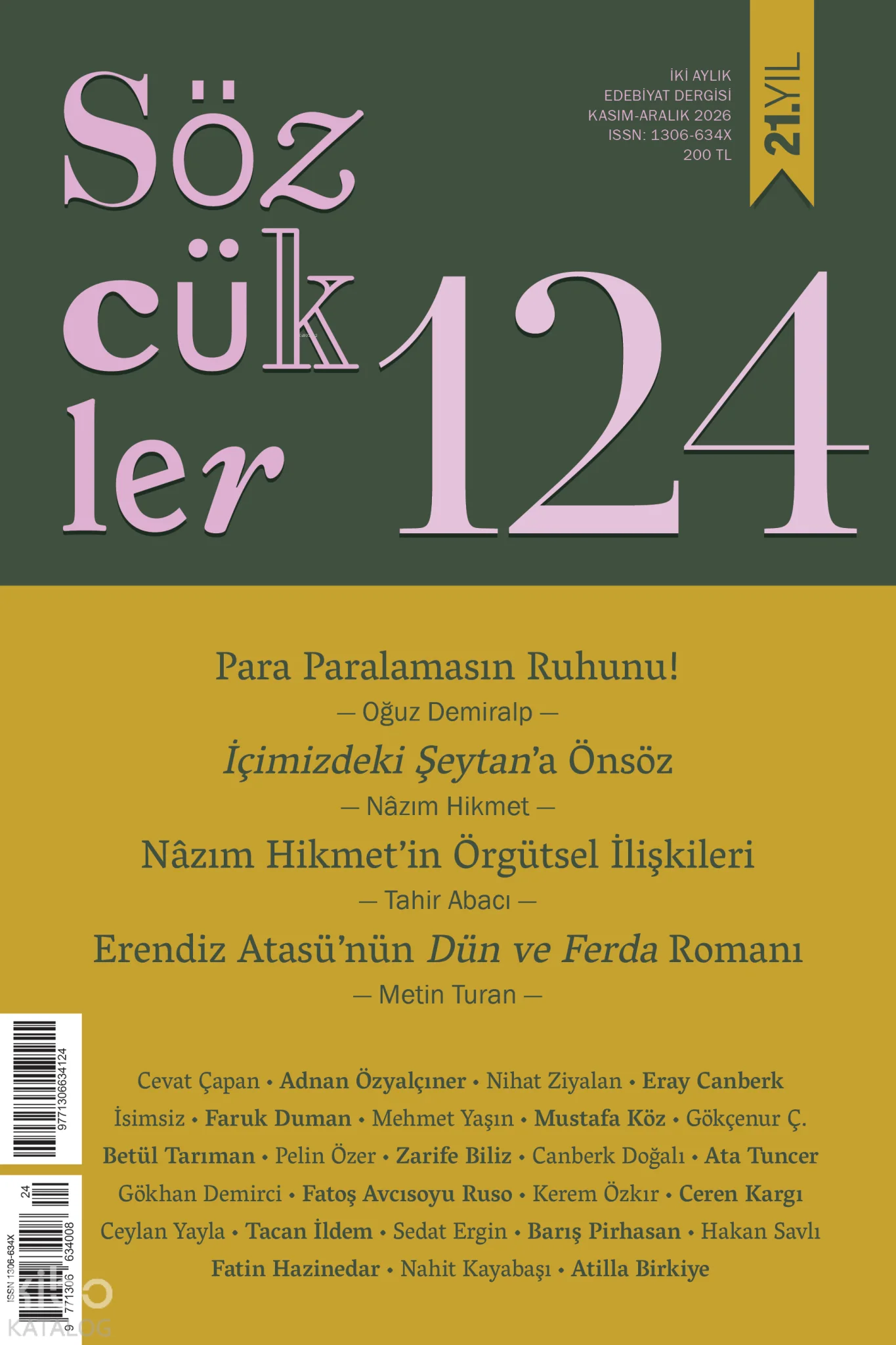 Sözcükler Dergisi 124. Sayı  (Kasım-Aralık 2026)