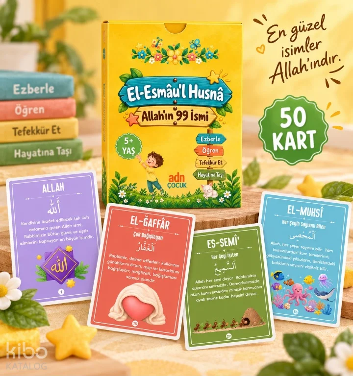 El-Esmâu'l Husnâ – Allah'ın 99 İsmi (50 Eğitici Kart)