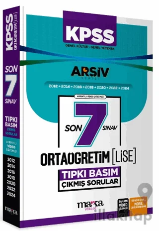 KPSS Ortaöğretim - Lise Son 7 Sınav Arşiv Serisi Tıpkı Basım Fasikül Fasikül Çıkmış Sorular