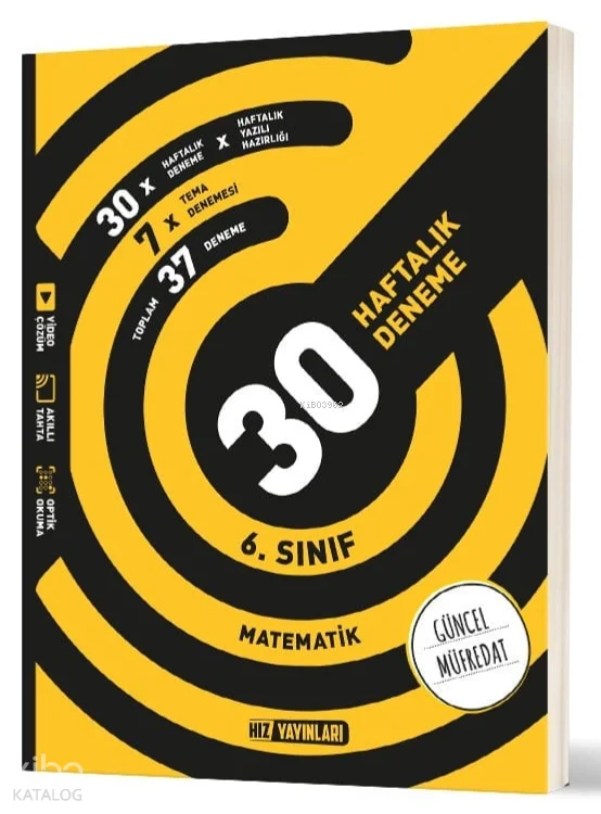 Hız Yayınları 6. Sınıf Matematik 30 Haftalık Kazanım Denemeleri