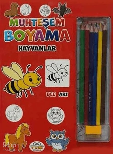 Muhteşem Boyama - Hayvanlar (6'lı Boya Kalemi Hediyeli)