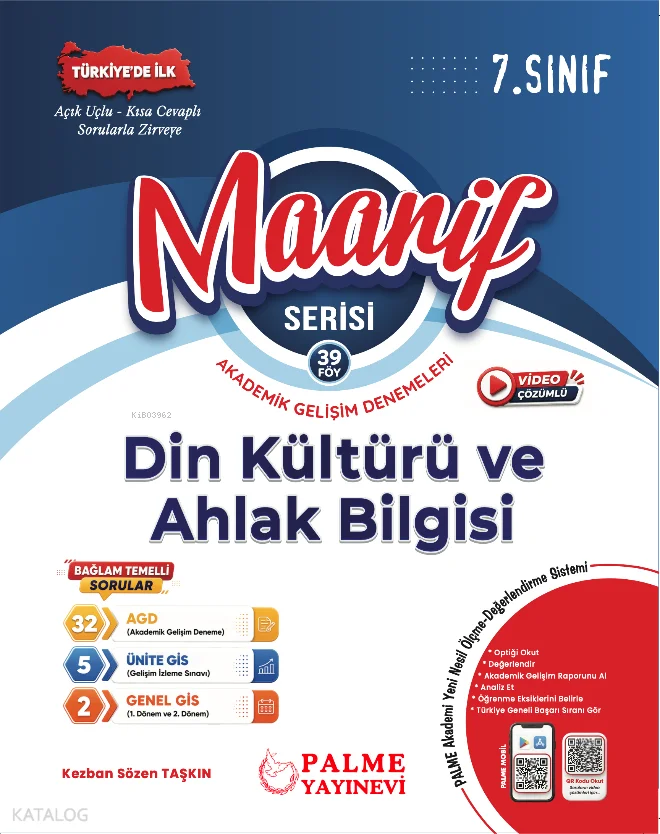 Palme 7. Sınıf Maarif Din Kültürü ve Ahlak Bilgisi Akademik Gelişim Denemeleri (39 Fasikül)