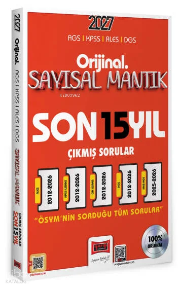 Yargı Yayınları 2027 KPSS AGS ALES DGS Orijinal Sayısal Mantık Son 15 Yıl Çıkmış Sorular