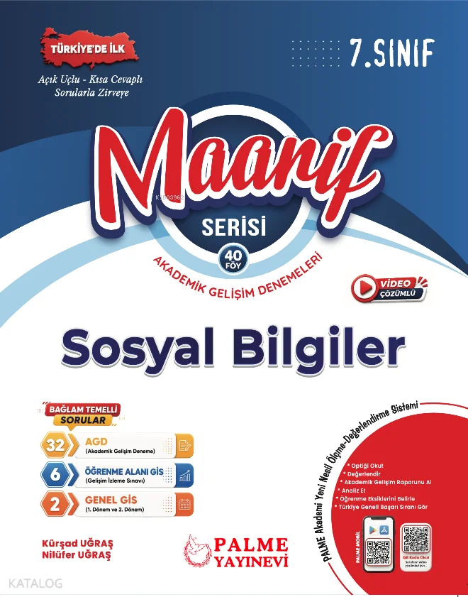 Palme 7. Sınıf Maarif Sosyal Bilgiler Akademik Gelişim Denemeleri (40 Fasikül)