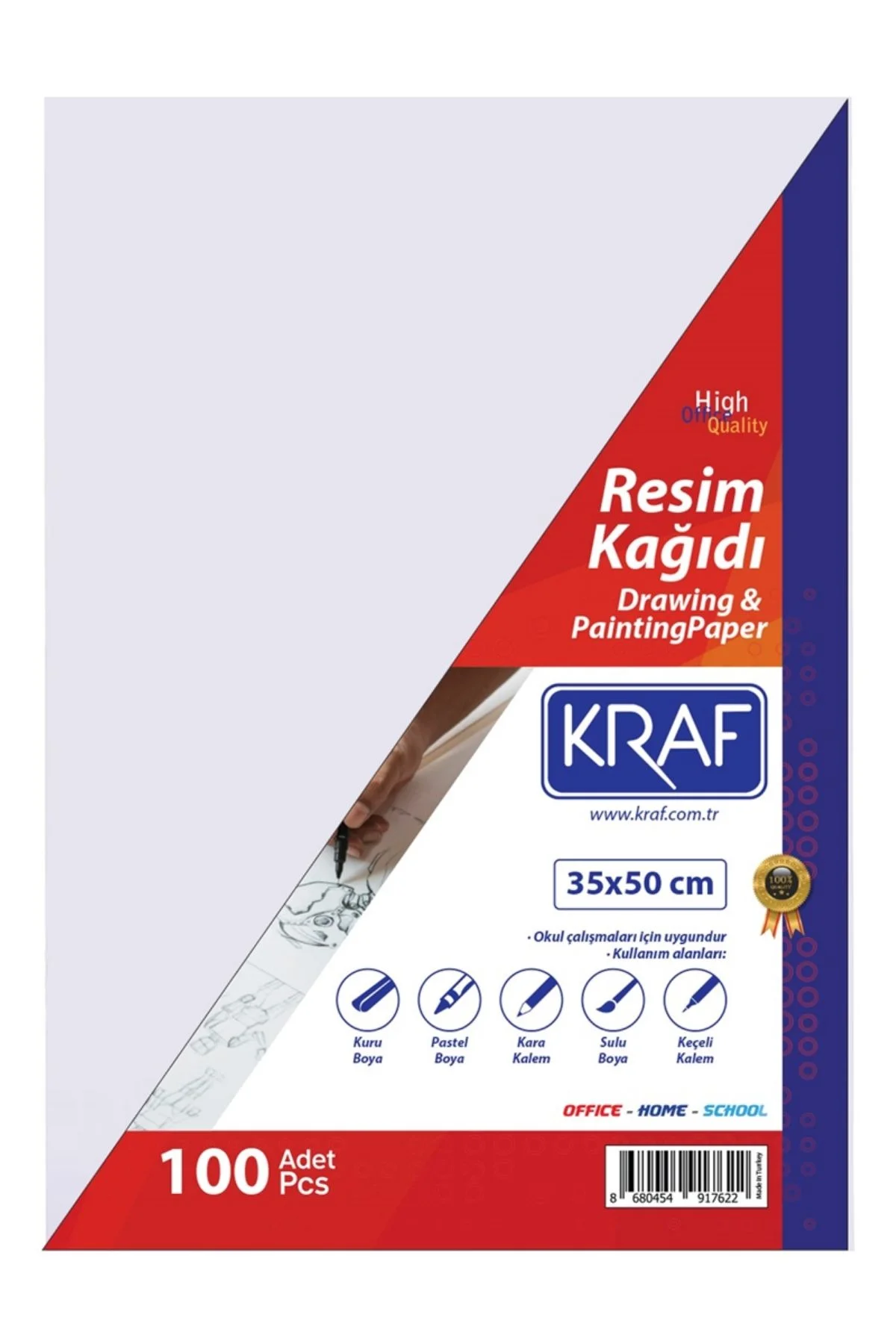 KRAF 35x50 100 ADET RESİM KAĞIDI