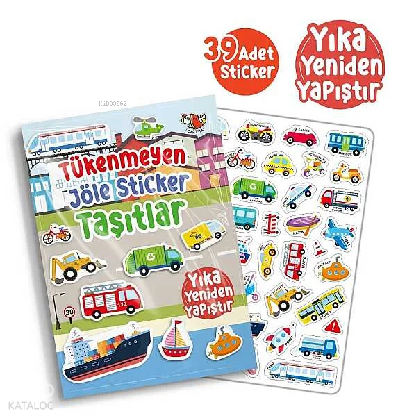 Tükenmeyen Jöle Sticker Kitabı Taşıtlar (Ciltli)
