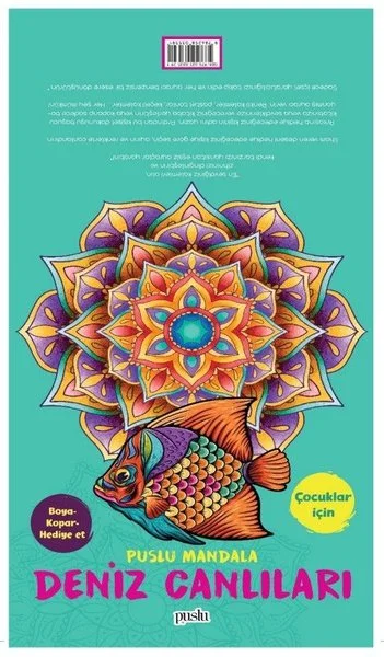 Çocuklar İçin- Puslu Mandala- Deniz Canlıları