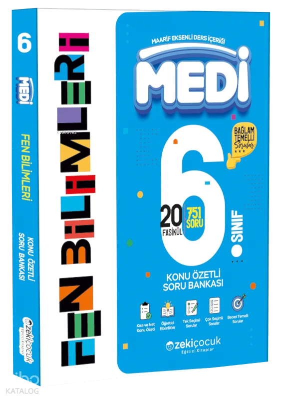 Zekiçocuk Eğitici Kitaplar 6. Sınıf Medi Fen Bilimleri Konu Özetli Soru Bankası