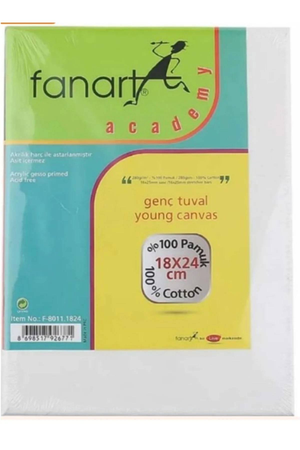 FANART ACADEMY 18x24 TUVAL 280 GR %100 PAMUK