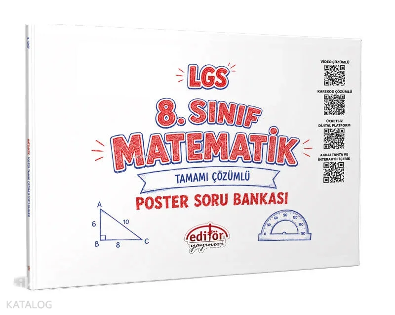 Editör Yayınları 8. Sınıf LGS Matematik Poster Soru Bankası Çözümlü