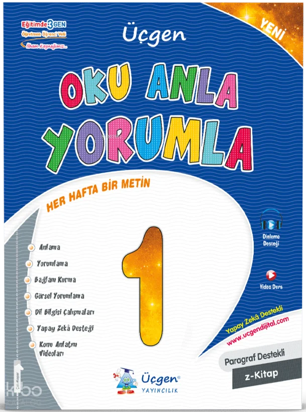 Üçgen Yayıncılık 1. Sınıf Türkçe Oku Anla Yorumla