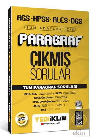 AGS KPSS ALES DGS Tüm Adaylar İçin Paragraf Tamamı PDF Çözümlü Çıkmış Sorular