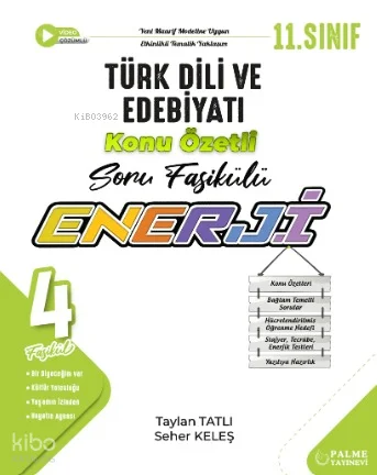 Palme 11. Sınıf Enerji Türk Dili ve Edebiyatı Konu Özetli Soru Fasikülü (4 Fasikül)