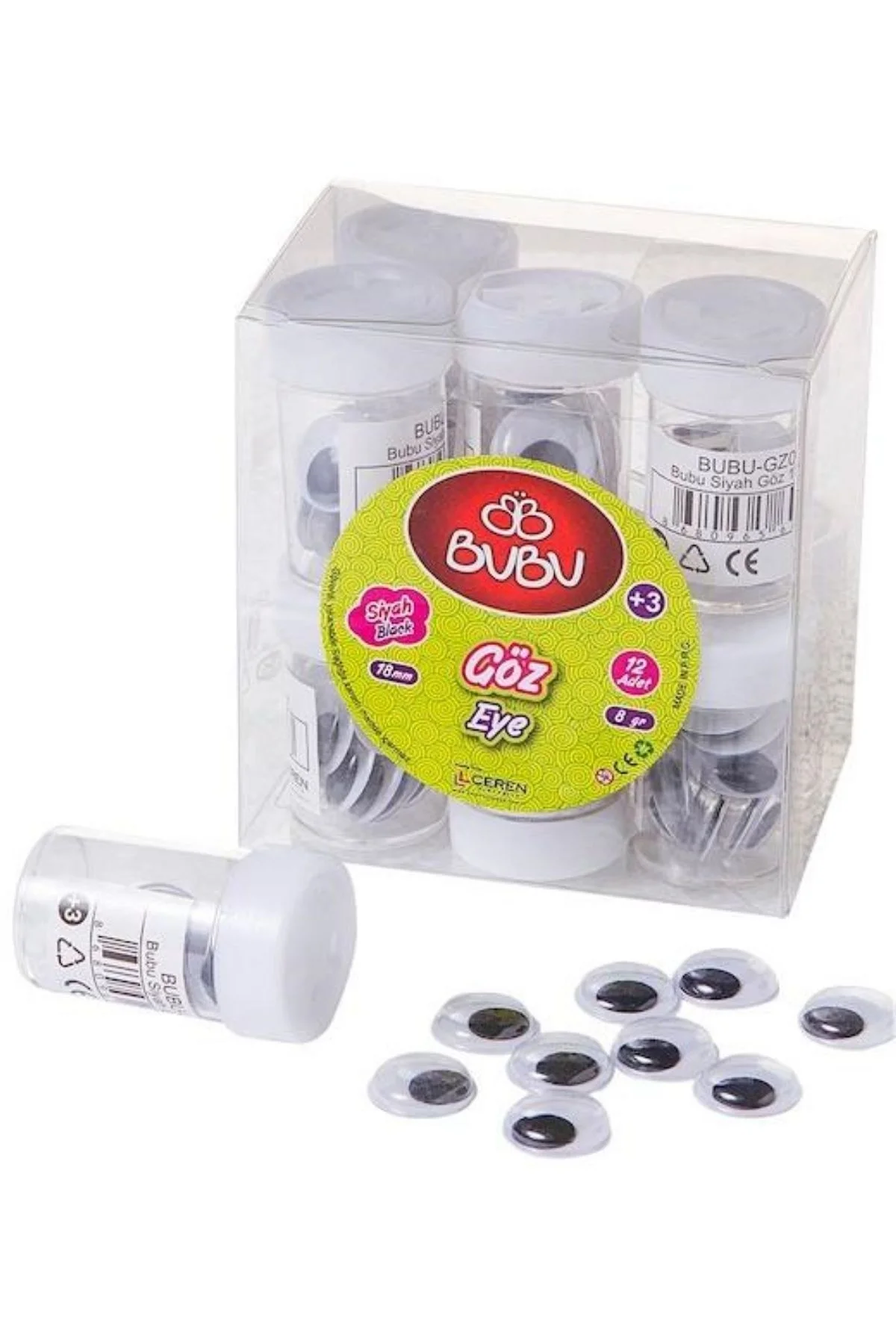 BU-BU SİYAH GÖZ 18 MM 8 GR