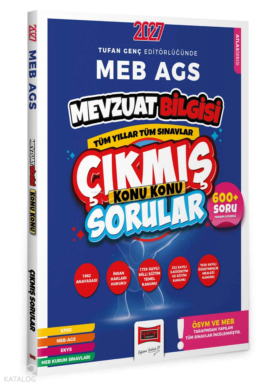 Yargı Yayınları 2027 MEB AGS Mevzuat Bilgisi Tüm Yıllar Tüm Sınavlar Konu Konu Çıkmış Sorular