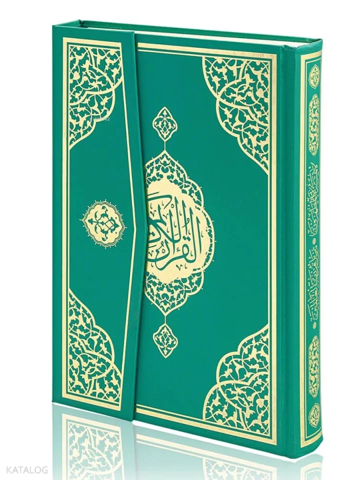 Kuran-ı Kerim (Cami Boy - Bilgisayar Hatlı Arapça - Cilt Bezi Mıklepli - Yeşil)