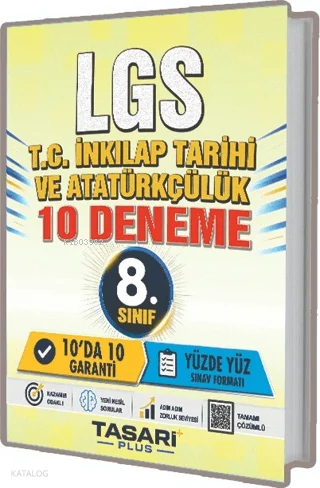Tasarı Eğitim 8. Sınıf LGS T.C. İnkılap Tarihi ve Atatürkçülük 10 Deneme