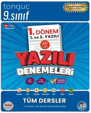 Tonguç Akademi 9. Sınıf Yazılı Denemeleri 1. Dönem 1 ve 2. Yazılı