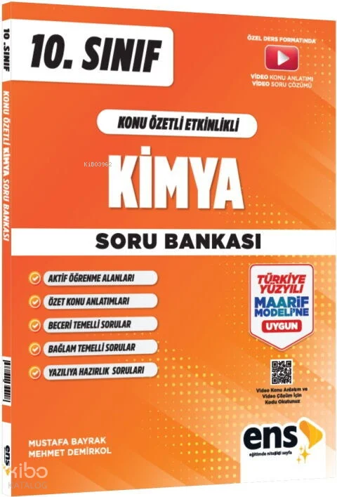 Ens Yayınları 10. Sınıf Kimya Konu Özetli Etkinlikli Soru Bankası