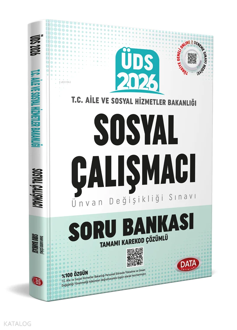 Data Yayınları T.C. Aile ve Sosyal Hizmetler Bakanlığı ÜDS Sosyal Çalışmacı Kadrosu Soru Bankası (Karekod Çözümlü)
