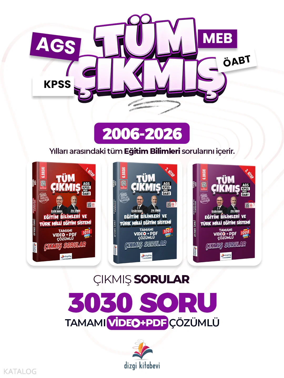 Dizgi Kitap 2027 AGS Eğitim Bilimleri Çıkmış Sorular ve Türk Milli Eğitim Sistemi Çıkmış Sorular Video ve PDF Çözümlü
