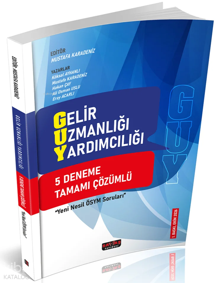 Savaş Yayınevi GUY Gelir Uzman Yardımcılığı 5 Deneme Tamamı Çözümlü