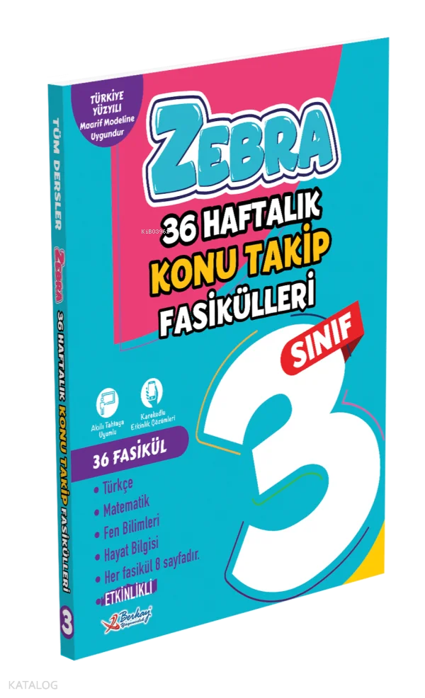 Berkay Yayıncılık 3. Sınıf Zebra Konu Takip Fasikülleri (36 Fasikül - Tüm Dersler)