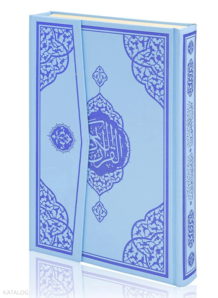 Kuran-ı Kerim (Hafız Boy - Bilgisayar Hatlı Arapça - Cilt Bezi Mıklepli - Mavi)