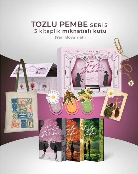 Tozlu Pembe Serisi Yan Boyamalı Seti - 3 Kitap Takım - Kutulu