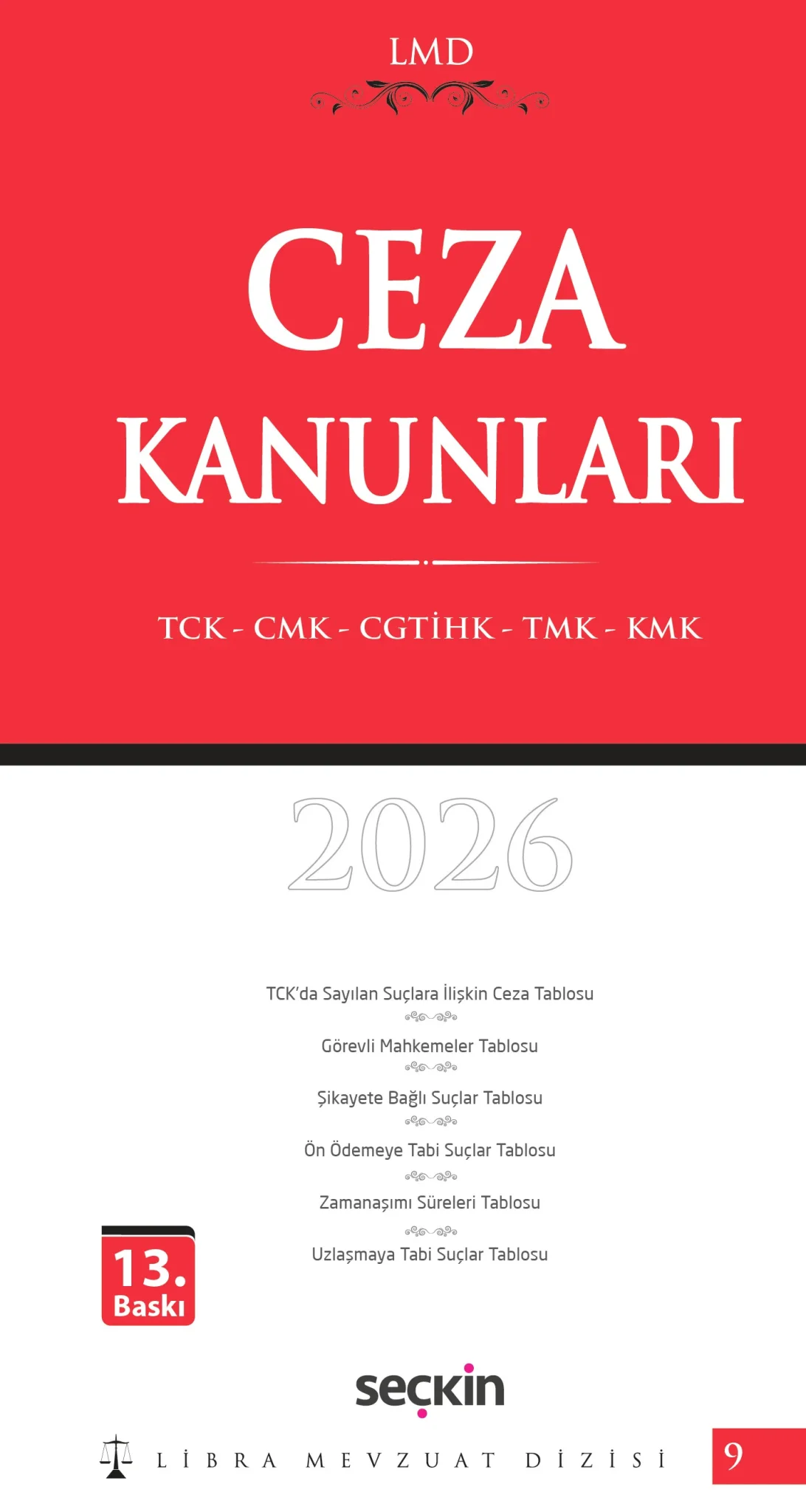 Ceza Kanunları (TCK – CMK – CGTİHK – TMK – KMK) / LMD–9