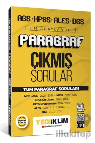 AGS KPSS ALES DGS Tüm Adaylar İçin Paragraf Tamamı PDF Çözümlü Çıkmış Sorular