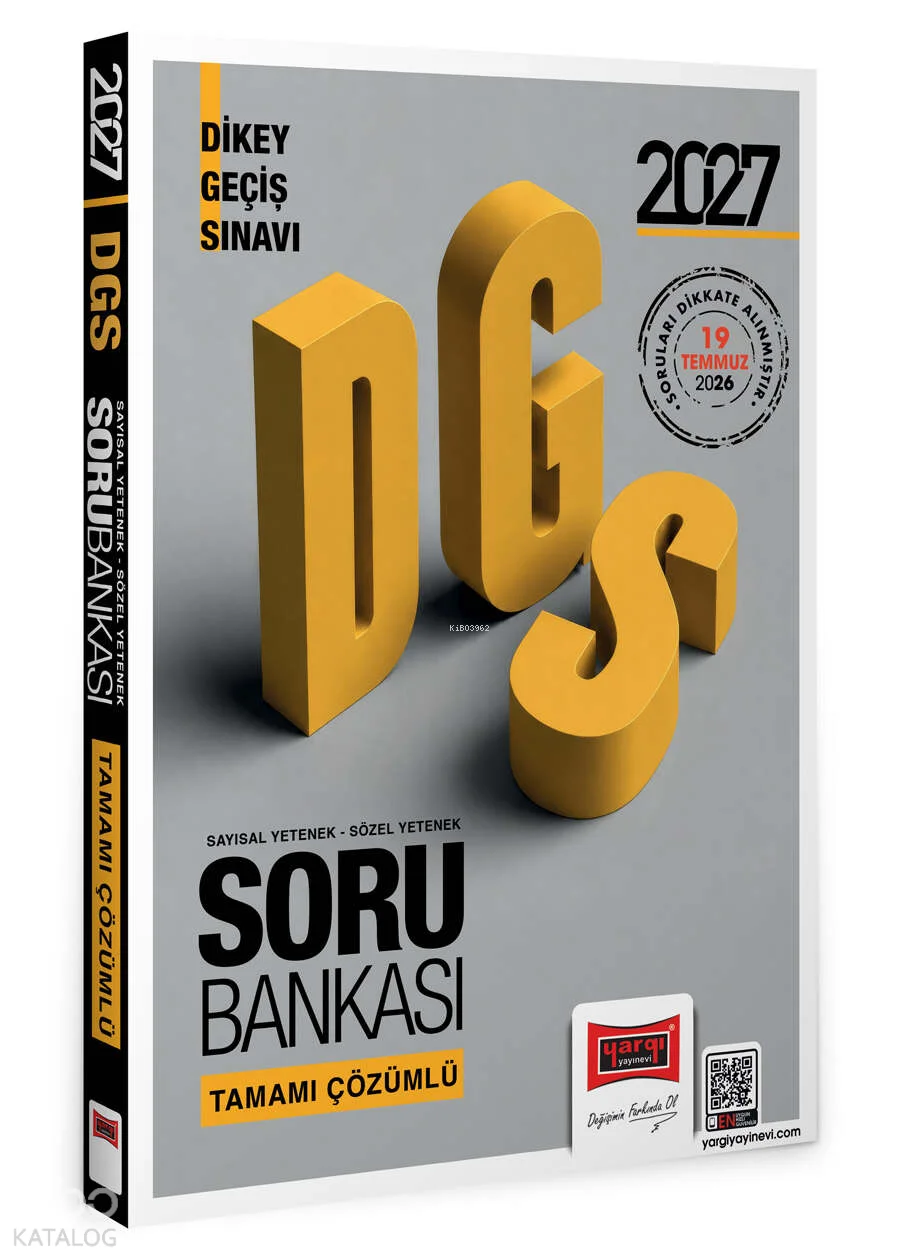 Yargı Yayınları 2027 DGS Sayısal - Sözel Yetenek Tamamı Çözümlü Soru Bankası