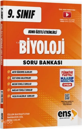 Ens 9. Sınıf Biyoloji Maarif Konu Özetli Etkinlikli Soru Bankası