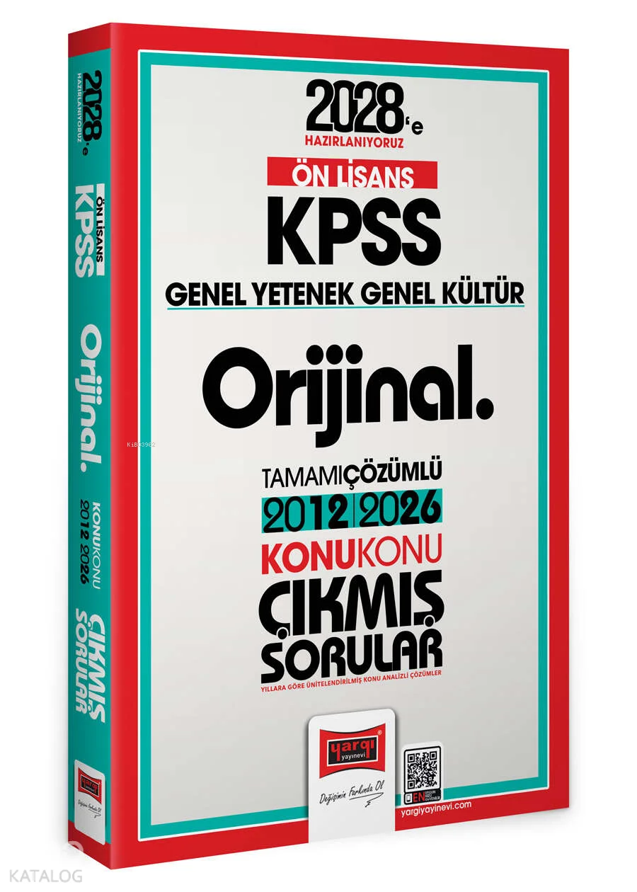 Yargı Yayınları 2027 KPSS Lise Ön Lisans GK GY Orijinal 2012-2026 Konu Konu Çıkmış Sorular