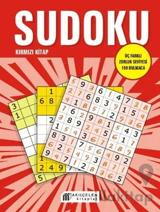Sudoku Kırmızı Kitap - Üç Farklı Zorluk Seviyesi 159 Bulmaca