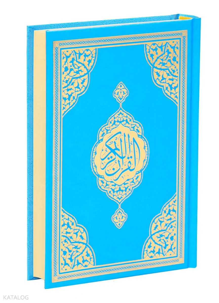 Kuran-ı Kerim (Hafız Boy - Medine Hatlı Arapça - Sıvama Kapak - Mavi)