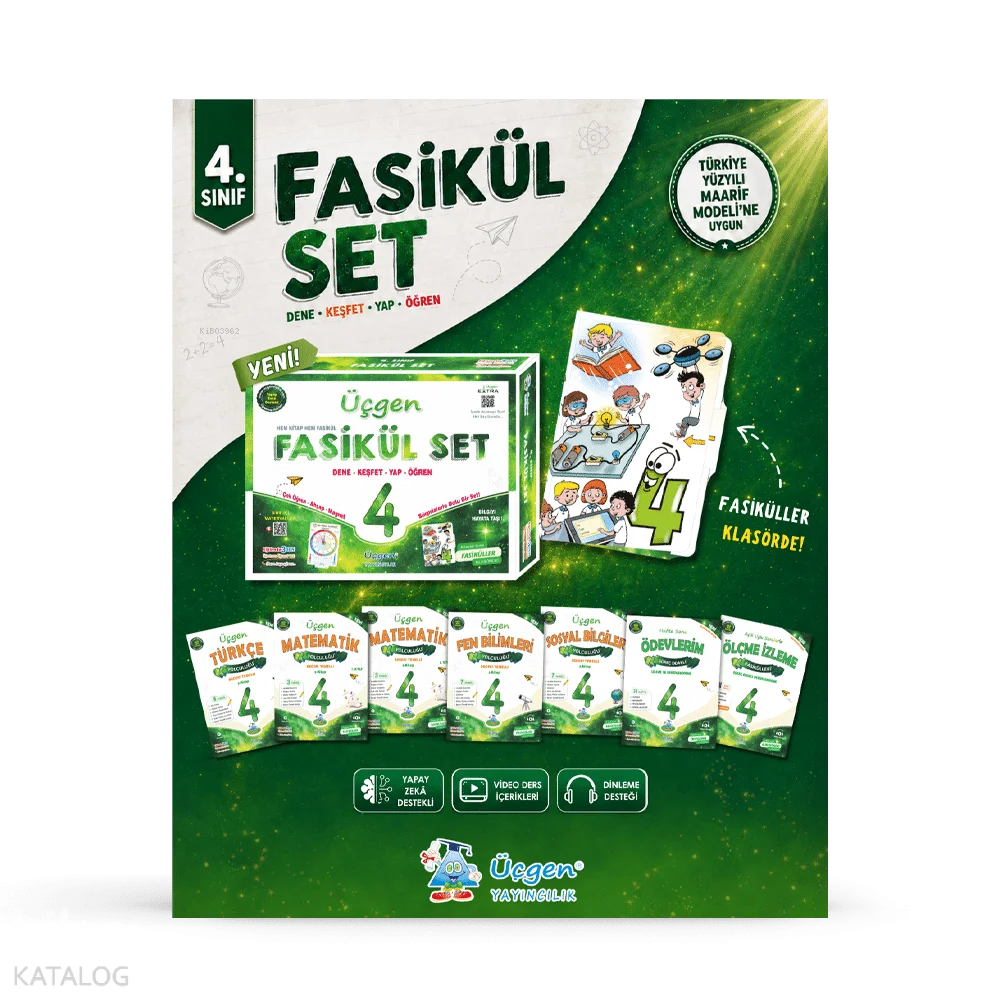 Üçgen Yayıncılık 4.Sınıf İlkokul Fasikül Öğrenci Seti (7 Kitap)