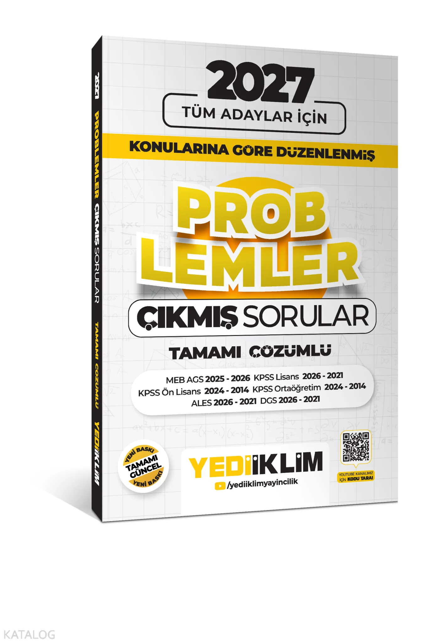 Yediiklim Yayınları 2027 Tüm Adaylar İçin Problemler Konularına Göre Düzenlenmiş Tamamı Çözümlü Çıkmış