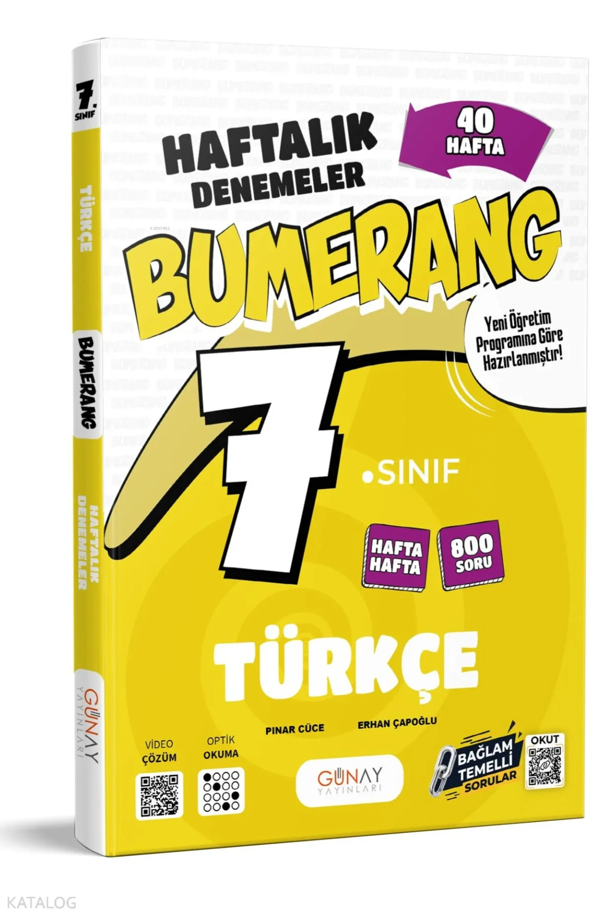 Günay Yayıncılık 7. Sınıf Bumerang 32 Haftalık Türkçe Denemeleri