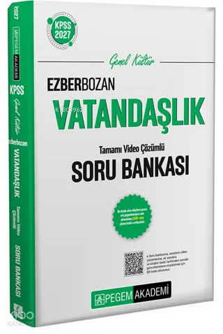 Pegem Akademi 2027 KPSS Genel Kültür Ezberbozan Vatandaşlık Soru Bankası