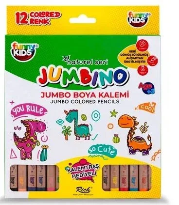 Funny Kids 12 RENK JUMBO BOYA KALEMİ