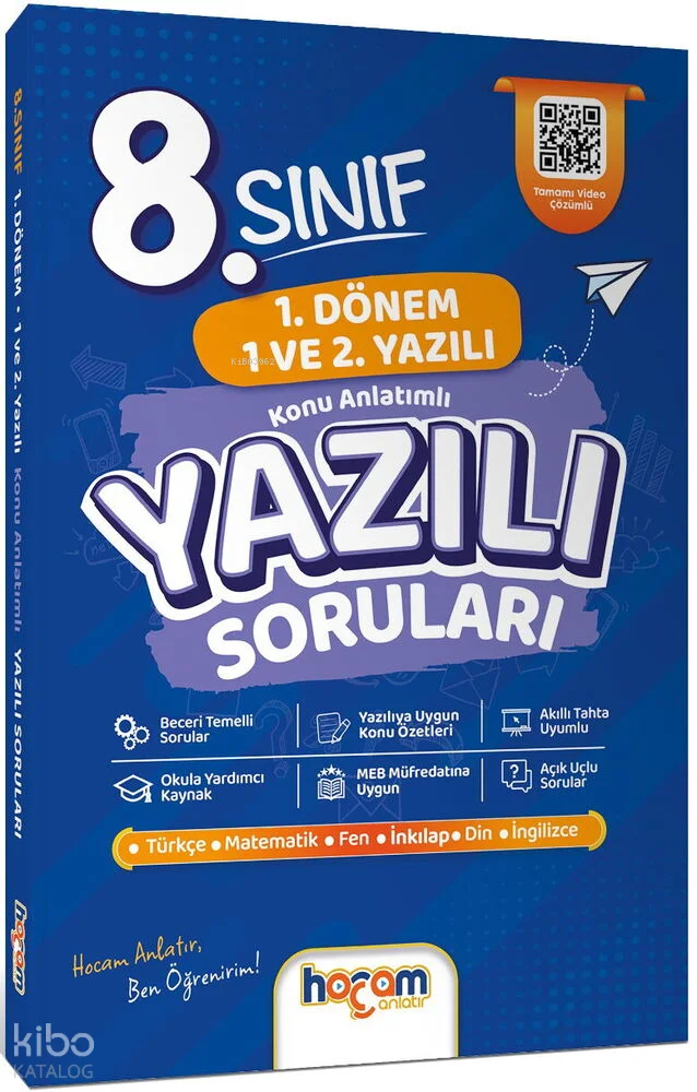 Hocam Anlatır 8. Sınıf Konu Anlatımlı Yazılı Soruları Tamamı Video Çözümlü-Hediye Planlama Kitapçığı