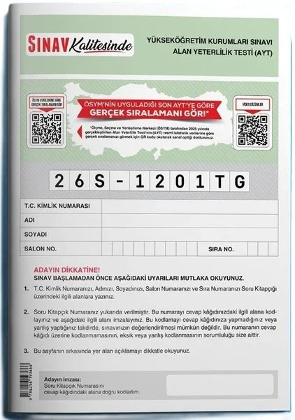 Sınav Kalitesinde AYT Deneme Kitabı