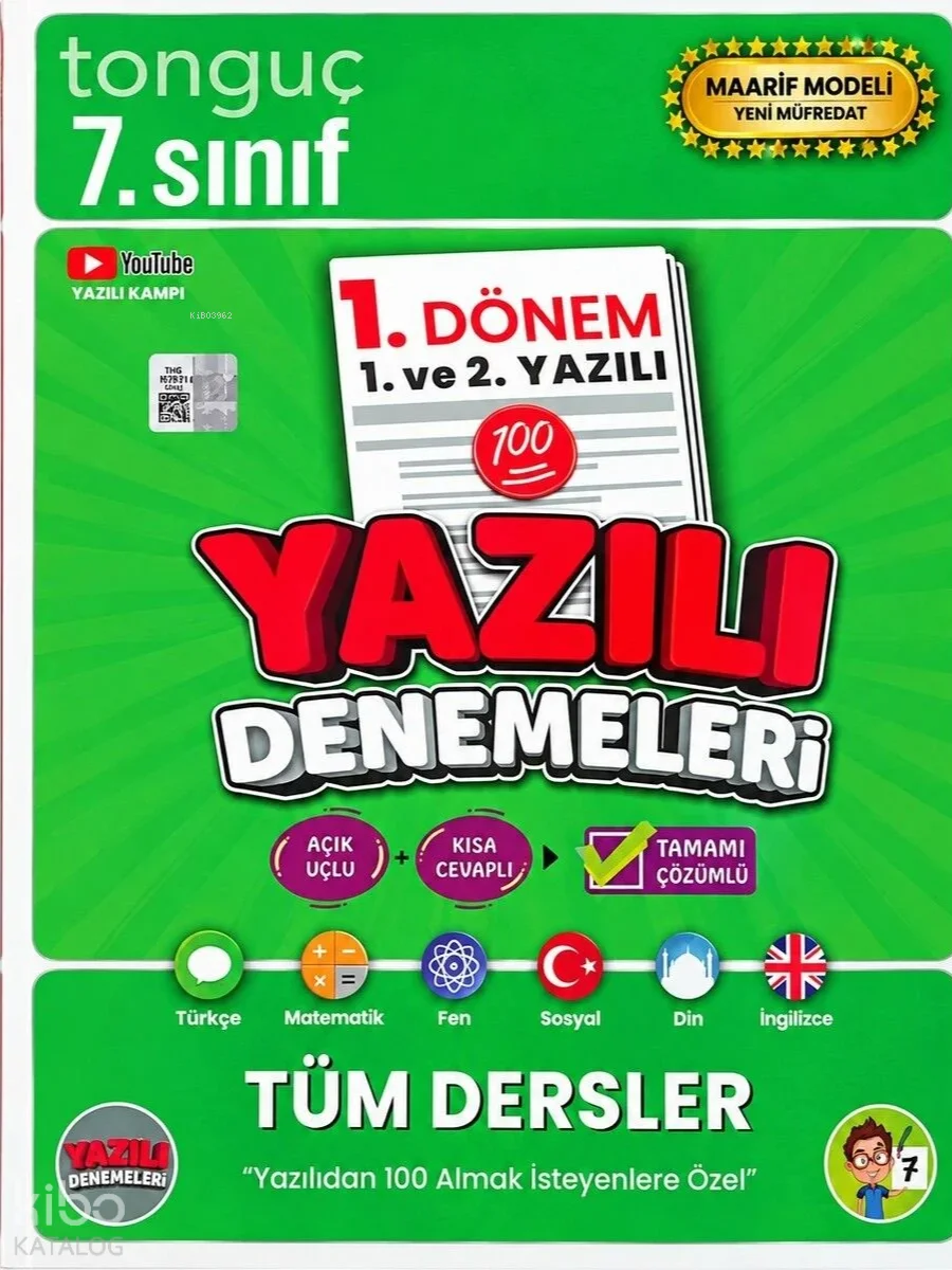 Tonguç Akademi 7. Sınıf Yazılı Denemeleri 1. Dönem 1 ve 2. Yazılı