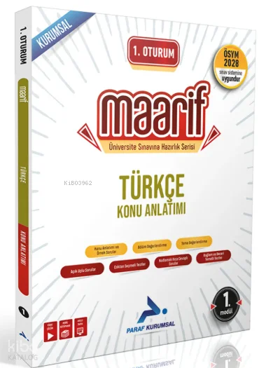 Paraf 1. Oturum Maarif Türkçe Konu Anlatımlı 1. Kitap