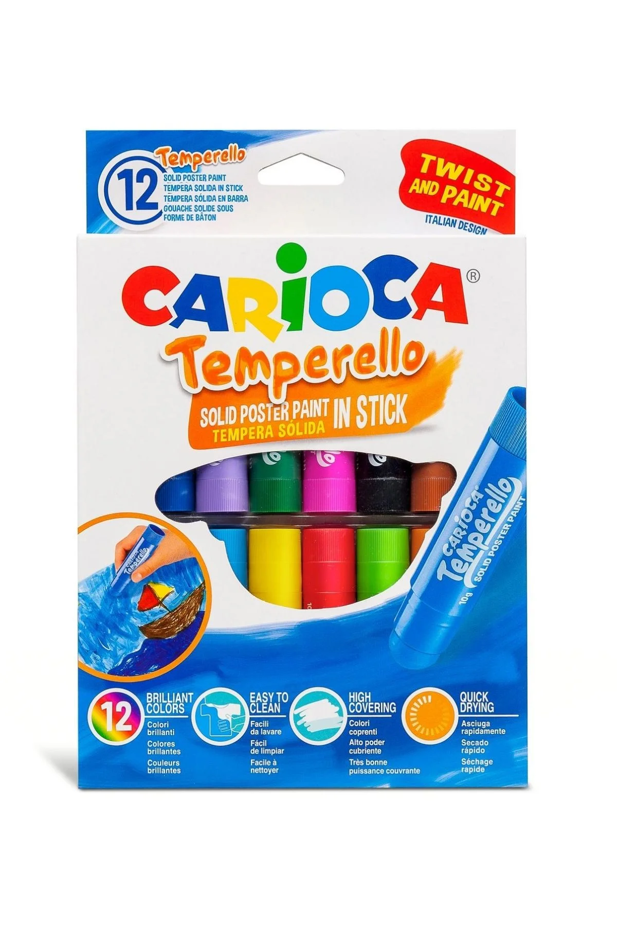 CARİOCA TEMPERELLO TEMPERA STİCK POSTER BOYAMA 12 RENK