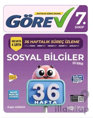 7. Sınıf Görev Sosyal Bilgiler 36 Haftalık Süreç İzleme Kitabı