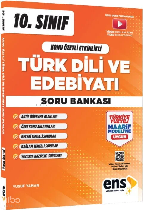Ens Yayınları 10. Sınıf Türk Dili ve Edebiyatı Konu Özetli Etkinlikli Soru Bankası