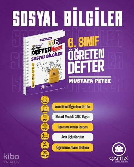 Çanta 6. Sınıf Sosyal Bilgiler Öğreten Defter