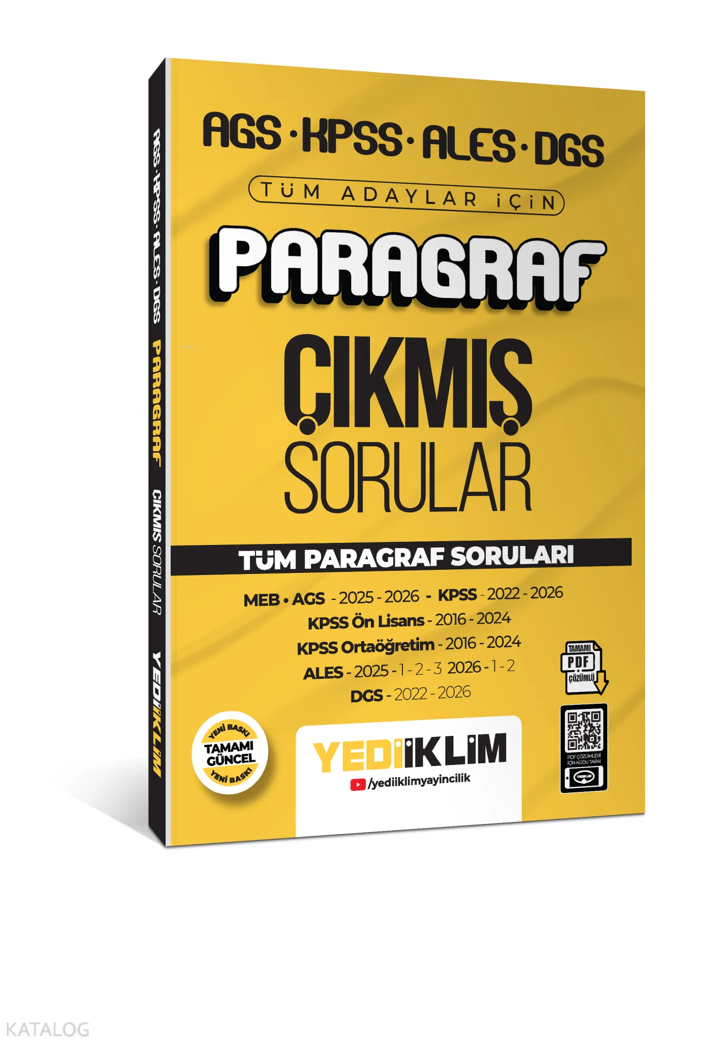 Yediiklim AGS KPSS ALES DGS Tüm Adaylar İçin Paragraf Tamamı PDF Çözümlü Çıkmış Sorular